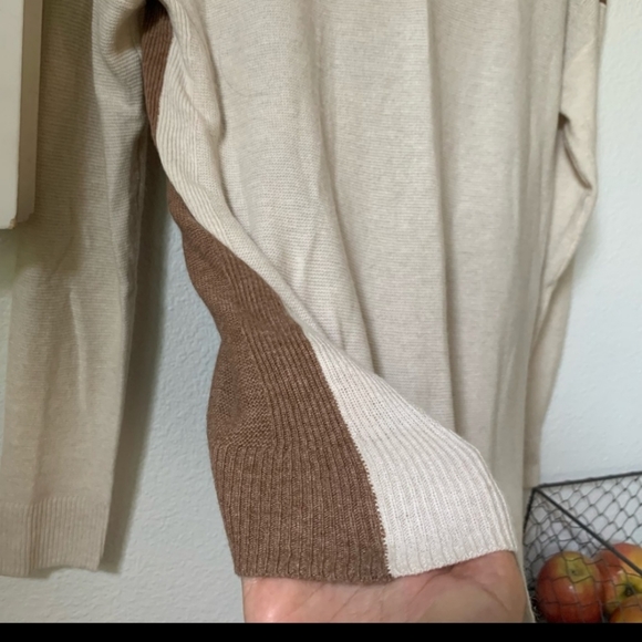 Madewell Kimball Colorblock Sweater Women's Size Small, Cream/Tan, GUC - Picture 12 of 15